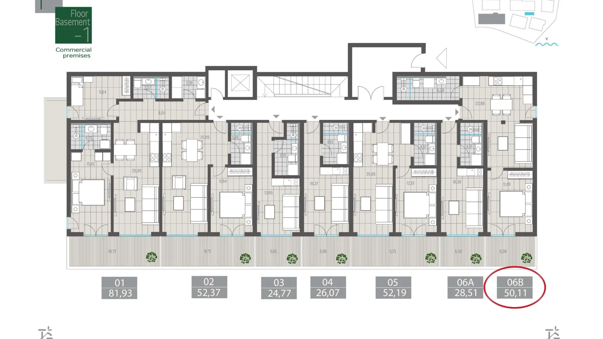 Sale, one bedroom apartment, 50m², Centar, Tivat