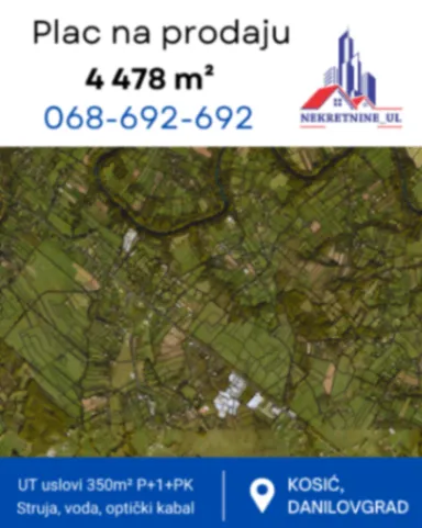 Sale, land lot, 4478m², Kosić, Danilovgrad