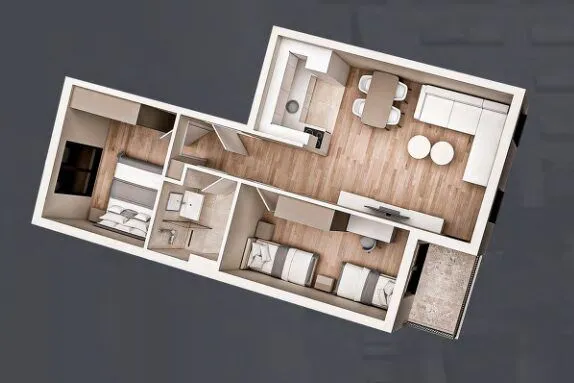 Prodaja, dvosoban stan, 55m², Zabjelo, Podgorica
