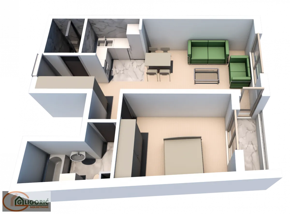 Sale, two bedroom apartment, 53m², Pančevo, Srbija