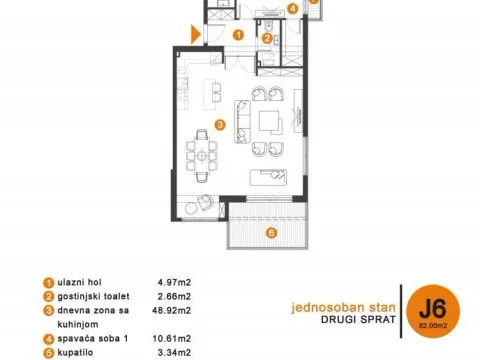 Prodaja, jednosoban stan, 82m², Donja Lastva, Tivat - image 3