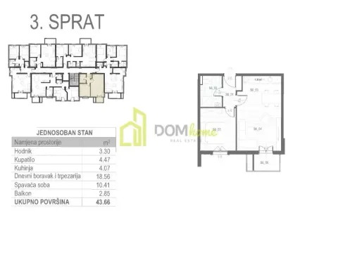 Prodaja, jednosoban stan, 44m², Tološi, Podgorica - image 5