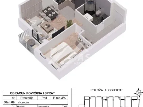 Sale, two bedroom apartment, 44m², Centar, Novi Sad - image 2