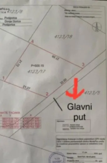 Prodaja, plac, 500m², Podgorica, Crna Gora