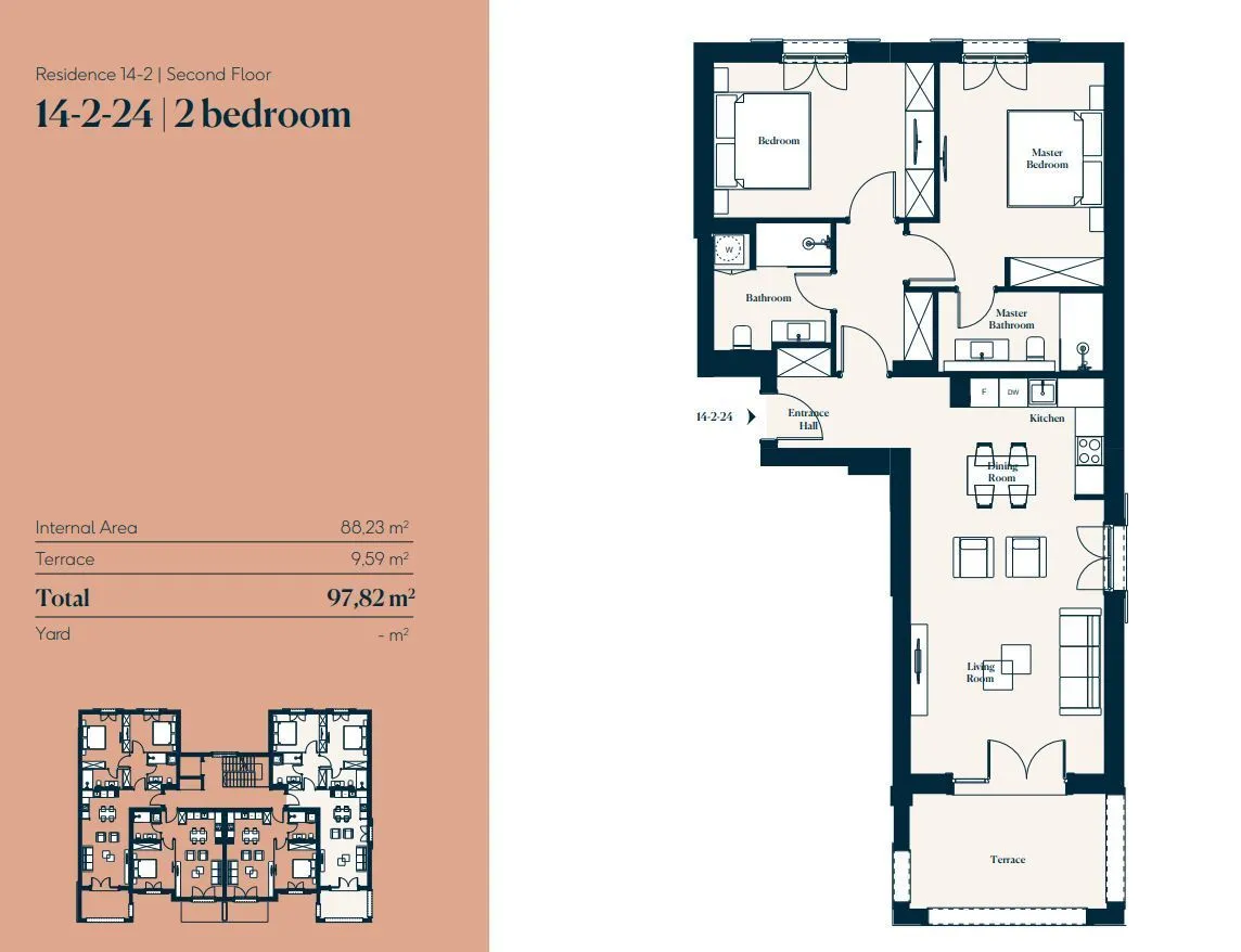 Prodaja, dvosoban stan, 97m², Luštica, Tivat