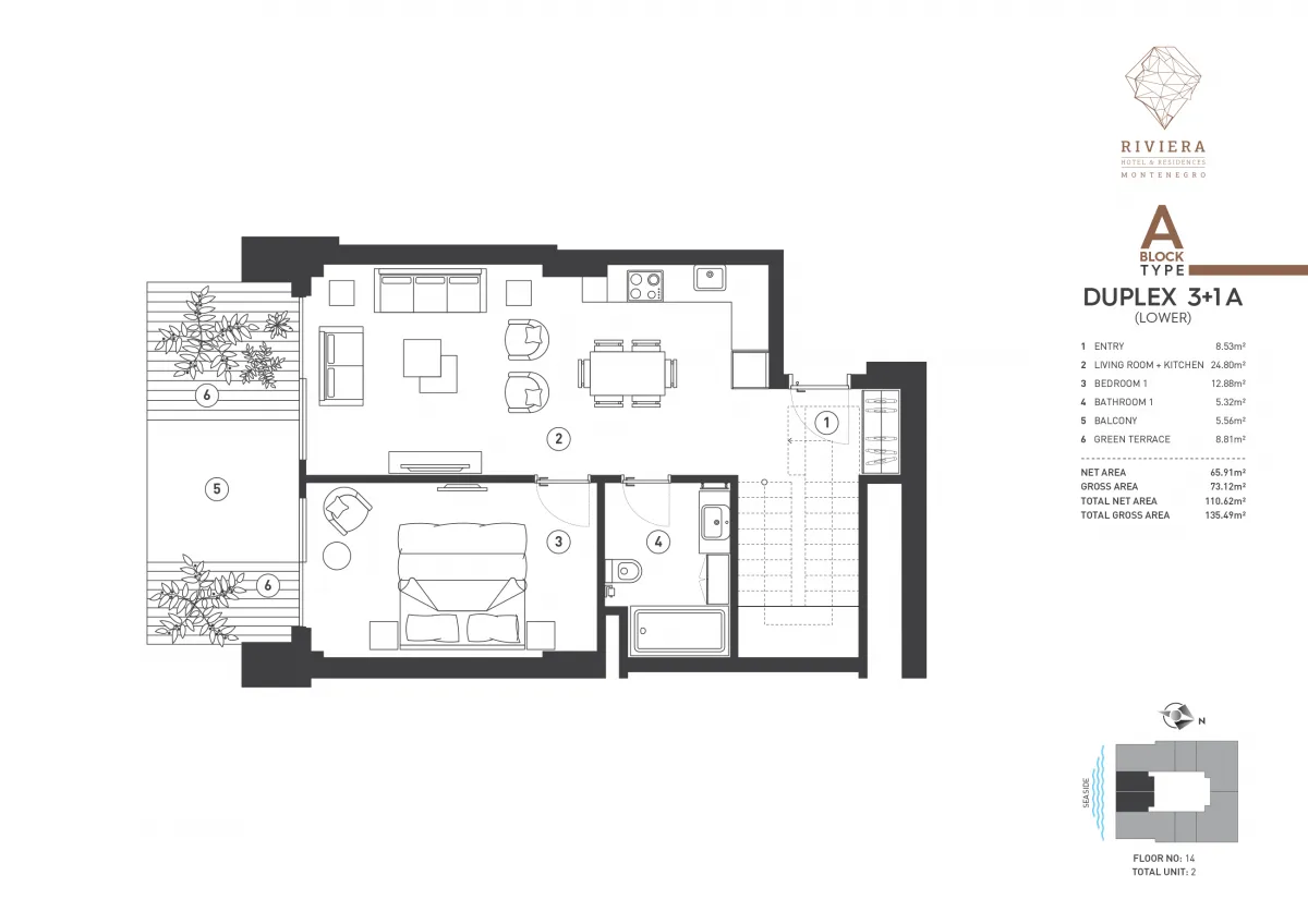 Prodaja, trosoban stan, 110m², Budva, Crna Gora