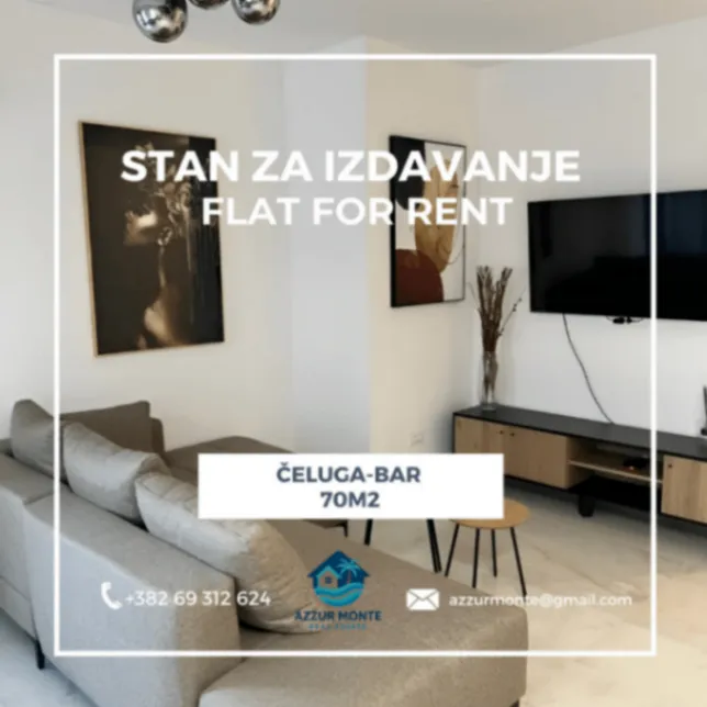 Rent, two bedroom apartment, 70m², Čeluga, Bar