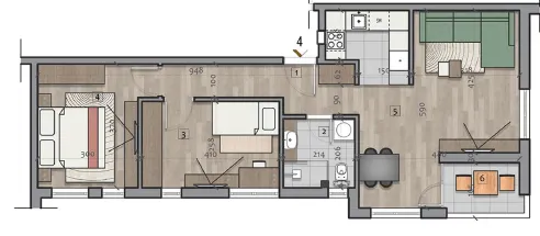 Prodaja, dvosoban stan, 61m², Pantelej, Niš