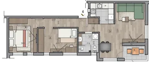 Prodaja, dvosoban stan, 61m², Pantelej, Niš - image 4