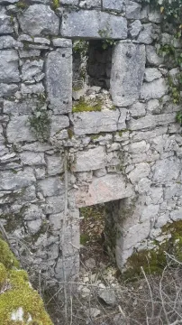 Stari kameni zid u ruševnom stanju obrasao rastinjem. - image 12