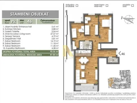 Prodaja, četvorosoban stan, 91m2, Bulevar Oslobodjenja, Novi Sad, Novi Sad