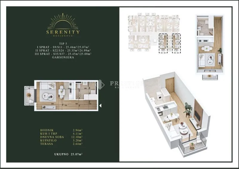 Prodaja, garsonjera, 25m², Stari Aerodrom, Podgorica