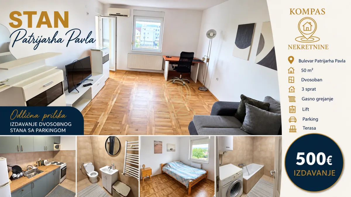 Rent, two bedroom apartment, 50m², Telep, Novi Sad Sve Podlokacije