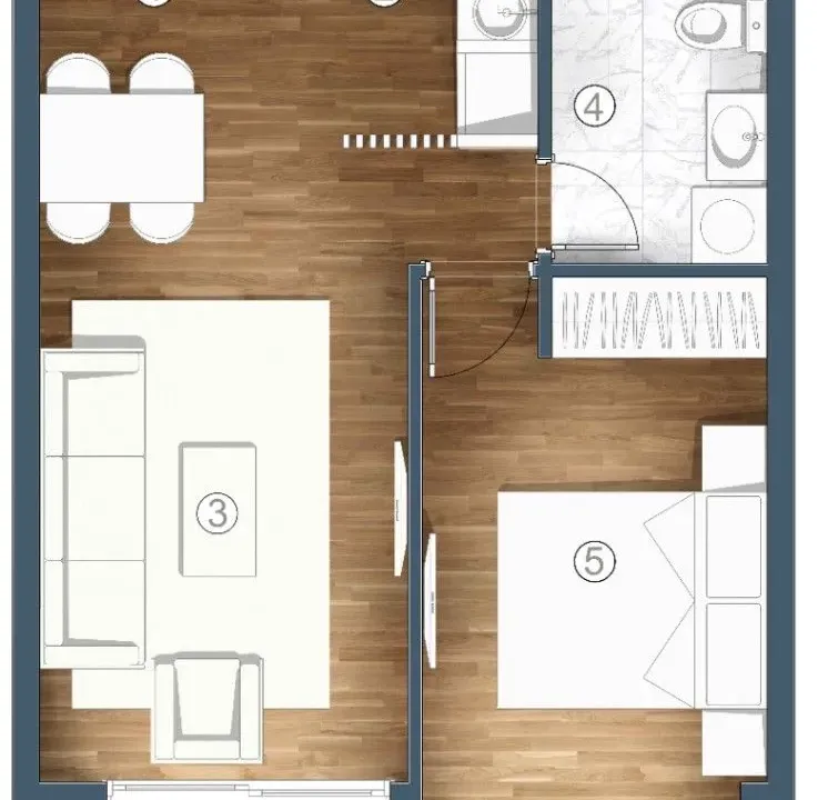 Sale, one bedroom apartment, 44m², Kava, Tivat