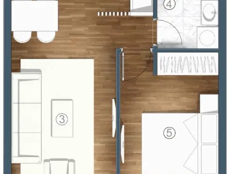 Sale, one bedroom apartment, 44m², Kava, Tivat