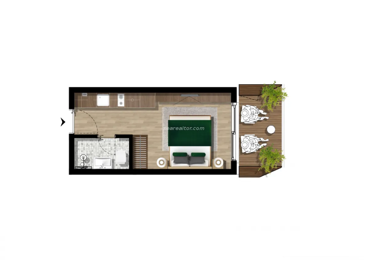Prodaja, garsonjera, 27m², Kavač, Kotor