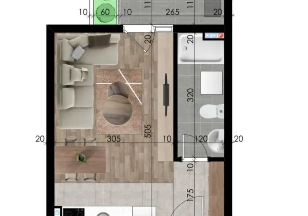 Prodaja, garsonjera, 22m², Zabjelo, Podgorica