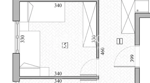 Arhitektonski plan prostorije sa unutrašnjim dimenzijama. - image 4