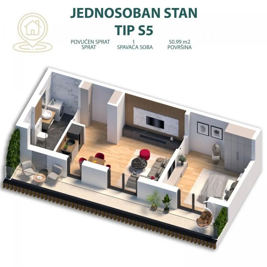 Prodaja, dvosoban stan, 51m², Centar, Vrnjačka Banja