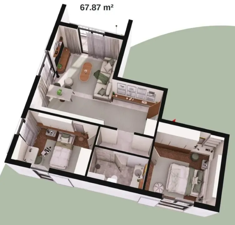 Sale, two bedroom apartment, 68m², Radanovići, Kotor