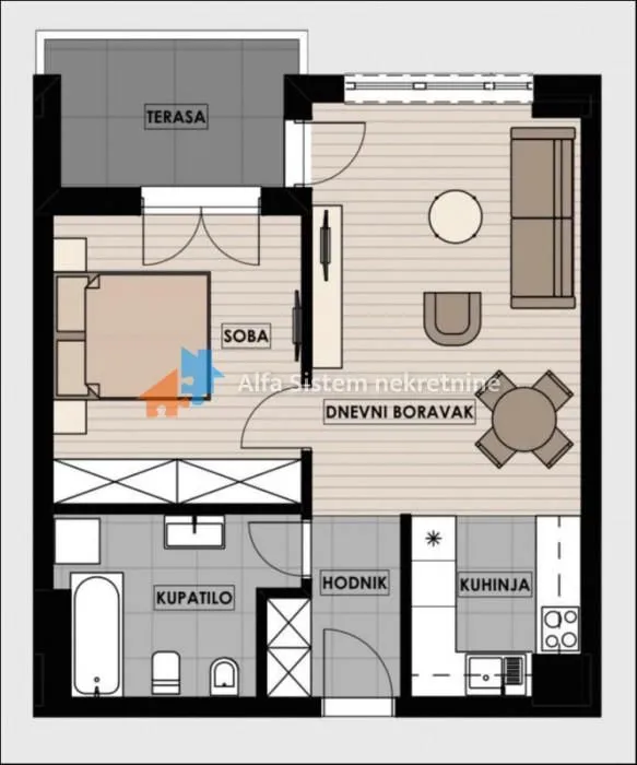 Izdavanje, dvosoban stan, 54m², Novi Beograd Blok 65, Novi Beograd Sve Podlokacije