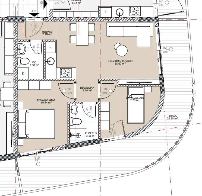 Sale, two bedroom apartment, 72m², Ulcinj, Crna Gora