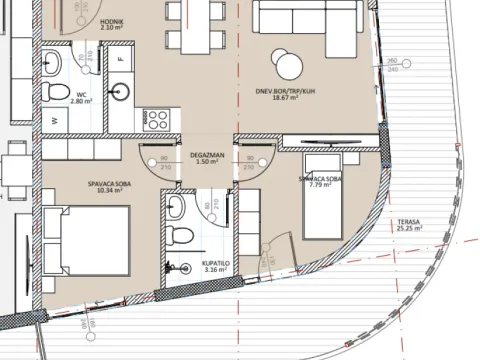 Sale, two bedroom apartment, 72m², Ulcinj, Crna Gora - image 4