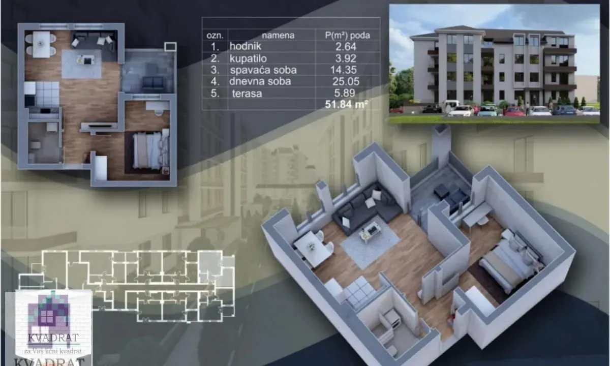 Sale, one bedroom apartment, 51m², Obrenovac, Beograd