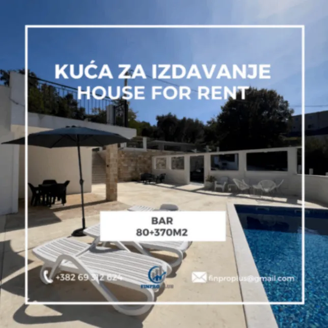 Izdavanje, kuća, 80m², Bar, Crna Gora