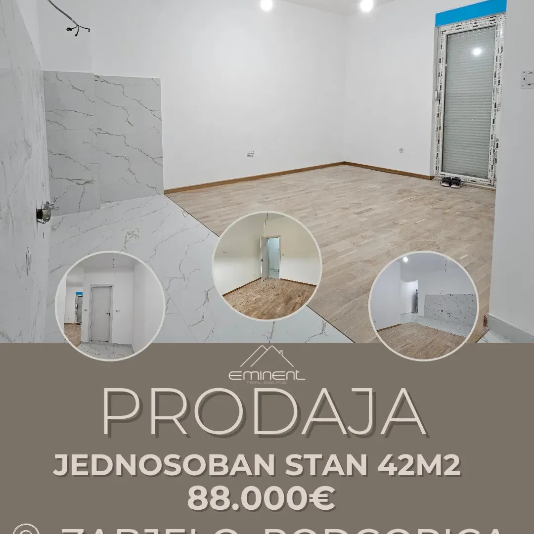 Sale, one bedroom apartment, 42m², Zabjelo, Podgorica