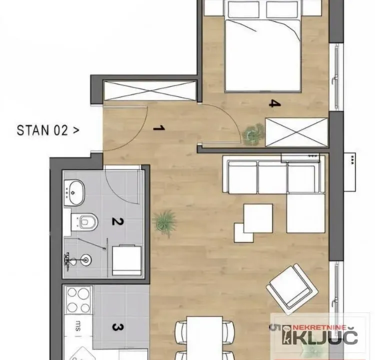 Sale, one bedroom apartment, 36m², Bulevar patrijarha Pavla, Novi Sad Sve Podlokacije