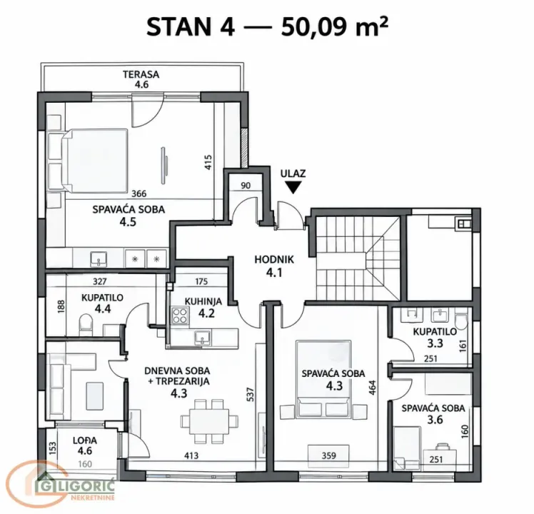 Prodaja, dvosoban stan, 50m², Đeram Pijaca, Beograd