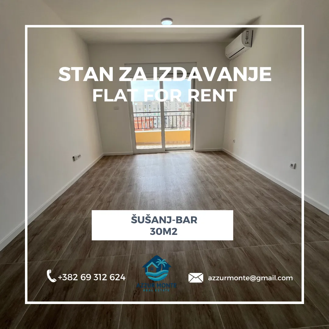 Rent, studio apartment, 30m², Šušanj, Bar