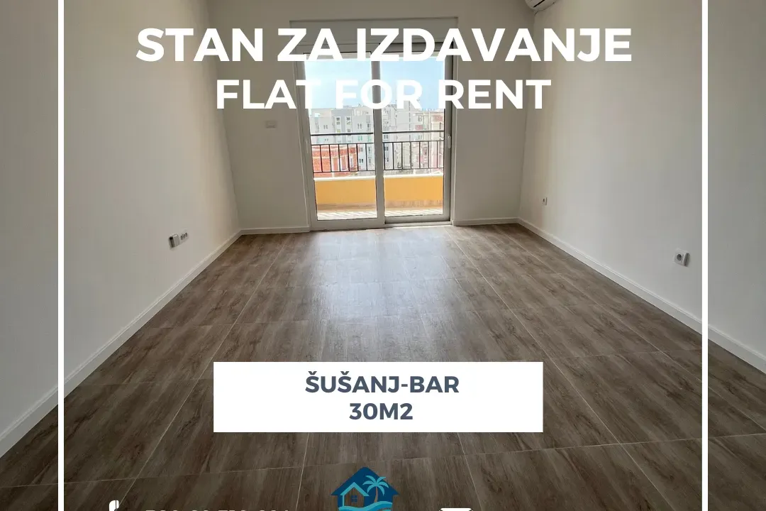 Izdavanje, garsonjera, 30m², Šušanj, Bar