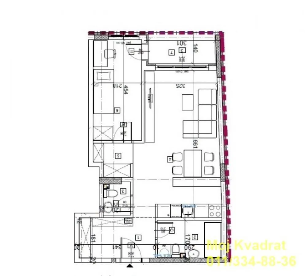Sale, two bedroom apartment, 53m², Autokomanda, Voždovac Sve Podlokacije