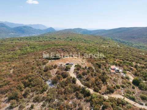 Pogled iz vazduha na brdoviti predio sa vegetacijom i objektom. - image 5