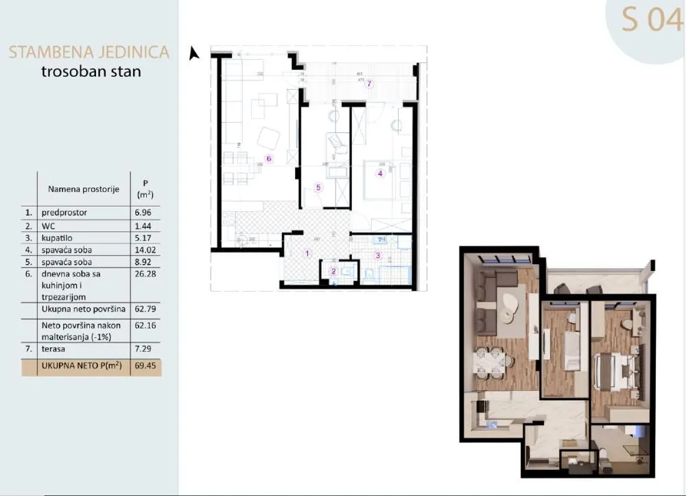 Prodaja, dvosoban stan, 70m², Pantelej, Niš