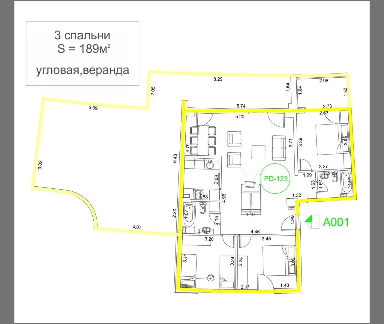 Sale, two bedroom apartment, 189m², Harmonija, Budva
