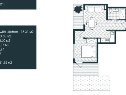 Prodaja, jednosoban stan, 42m², Donja Lastva, Tivat - image 10