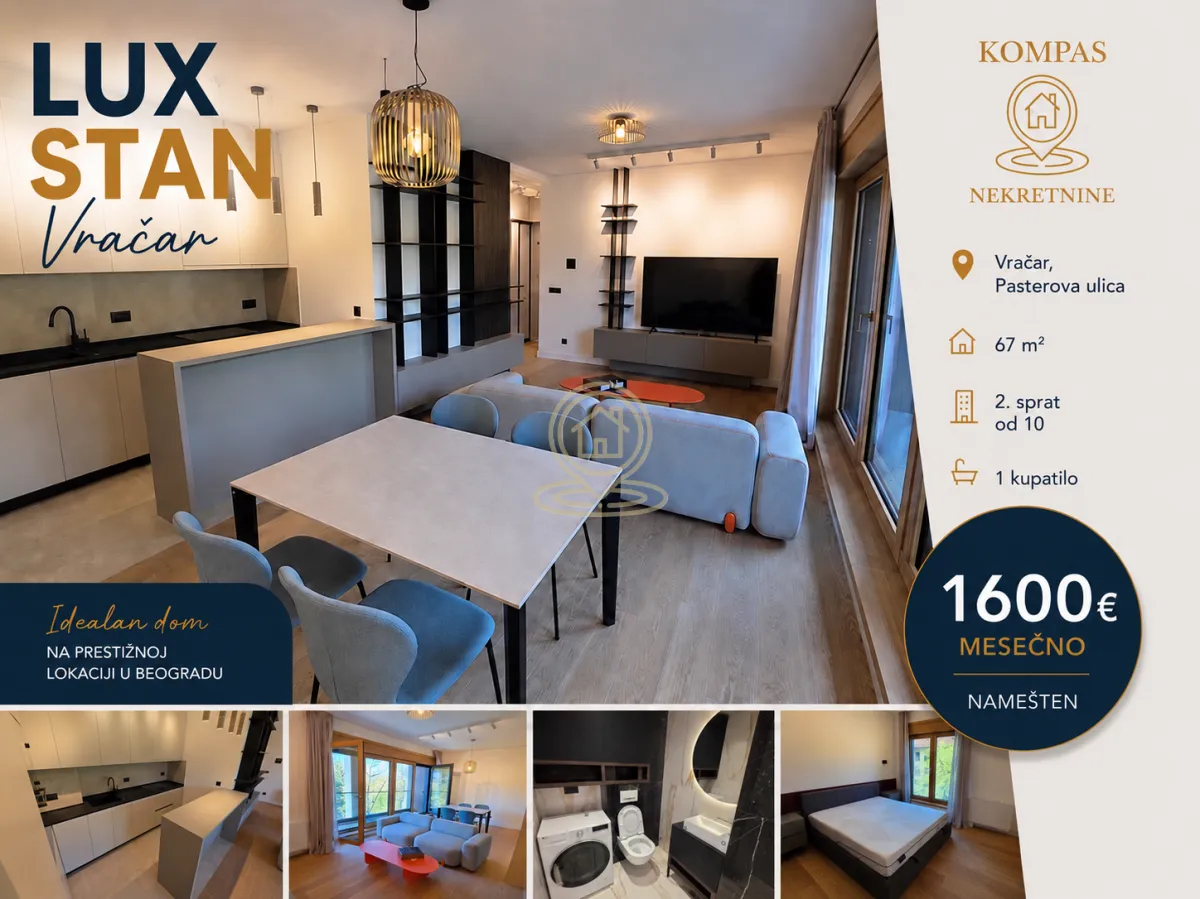 Rent, two bedroom apartment, 67m², Klinički Centar, Beograd