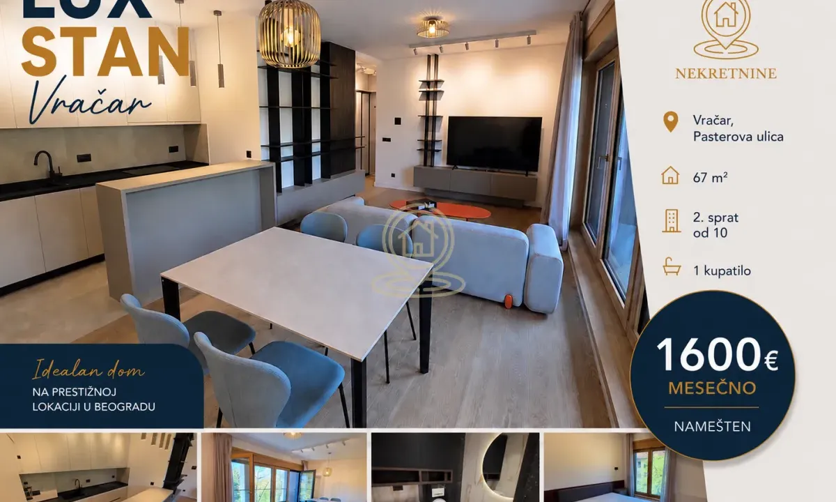 Rent, two bedroom apartment, 67m², KliniÄki Centar, Beograd