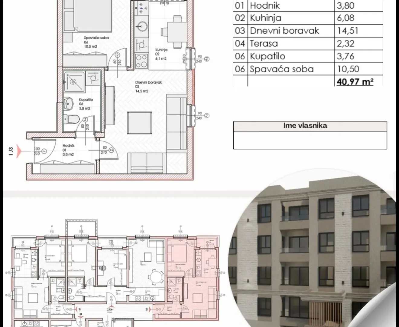 Prodaja, jednosoban stan, 41m², Zabjelo, Podgorica