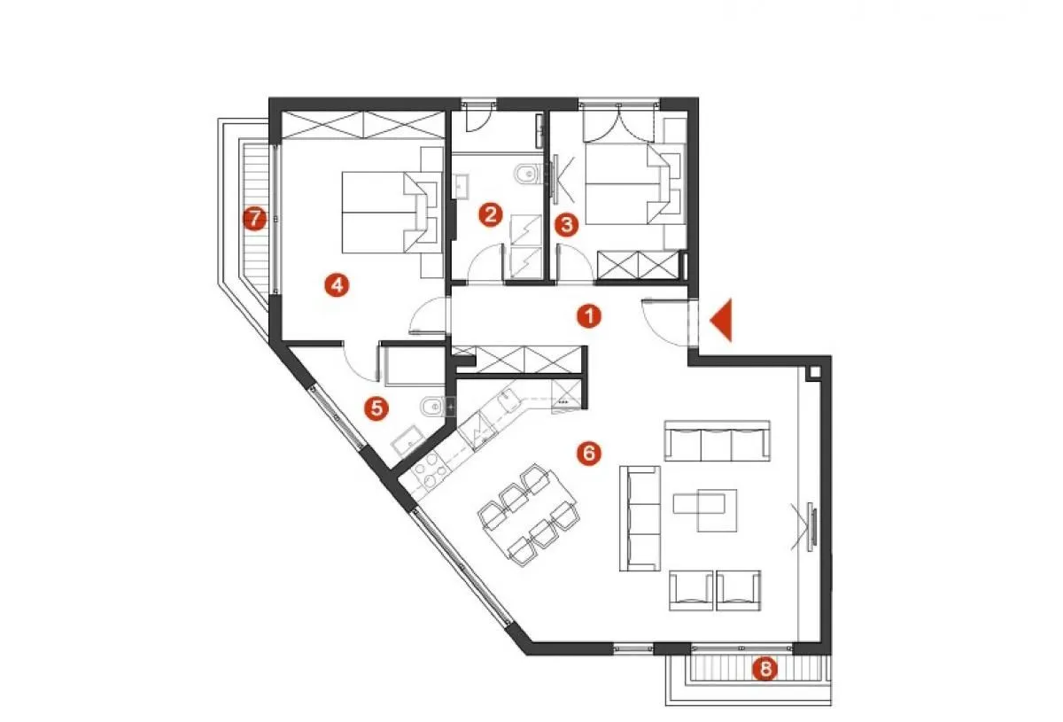 Prodaja, dvosoban stan, 84m², Tivat, Crna Gora