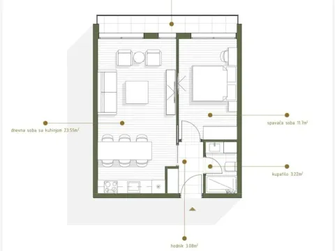 Prodaja, jednosoban stan, 47m², Zabjelo, Podgorica - image 3