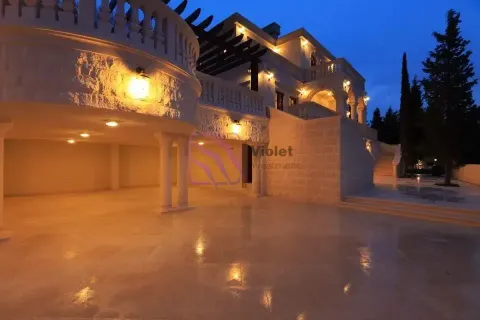 Pogled na eksterijer luksuzne vile i popločano dvorište u sumrak. - image 3