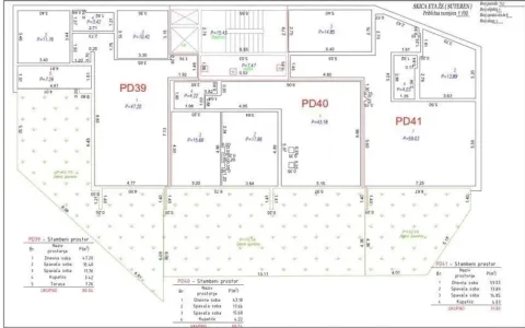 Osnova etaže prikazuje raspored prostorija i dimenzije nekretnine. - image 4