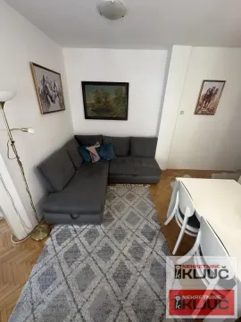 Dnevni boravak sa ugaonom garniturom, tepihom i trpezarijskim stolom. - image 5