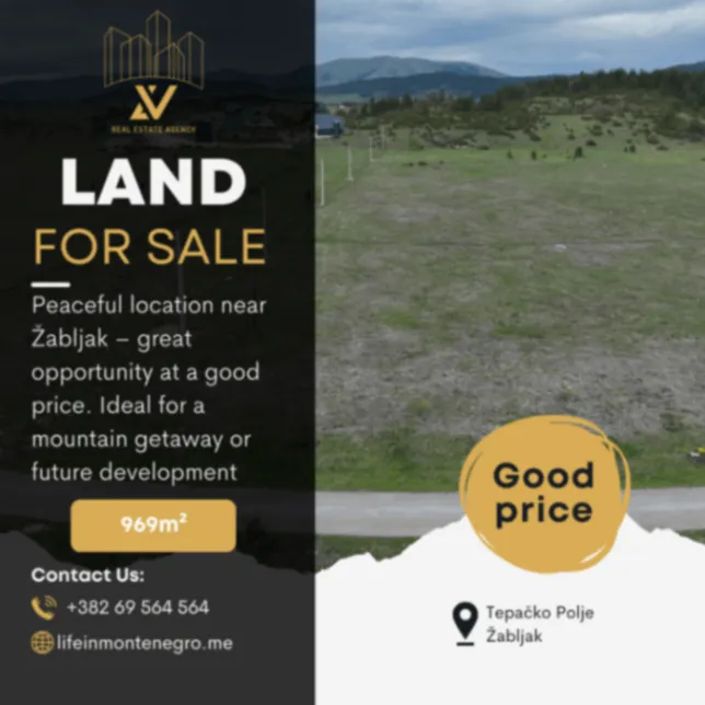 Prodaja, plac, 969m², Tepačko polje, Žabljak