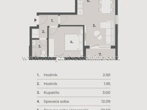 Prodaja, jednosoban stan, 48m², Tivat, Crna Gora - image 6