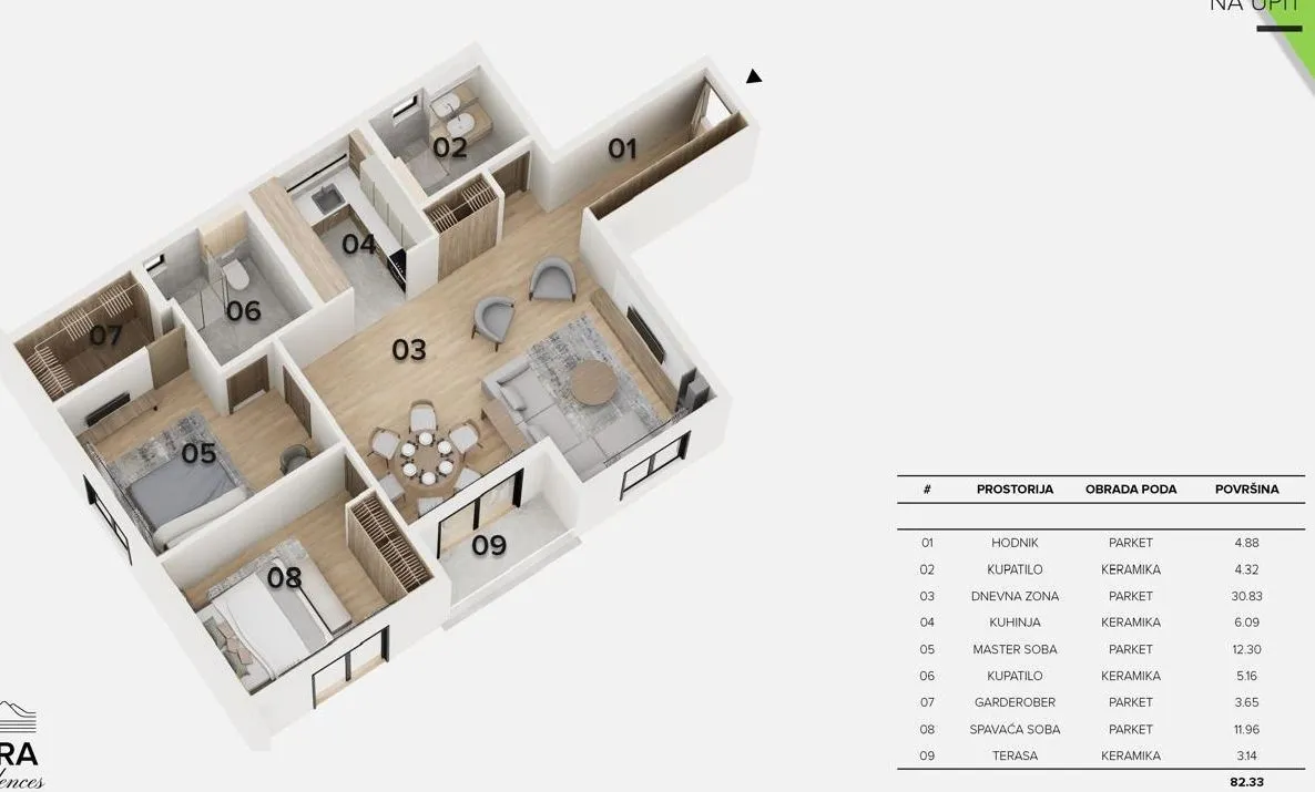 Sale, two bedroom apartment, 73m², Kolašin, Crna Gora